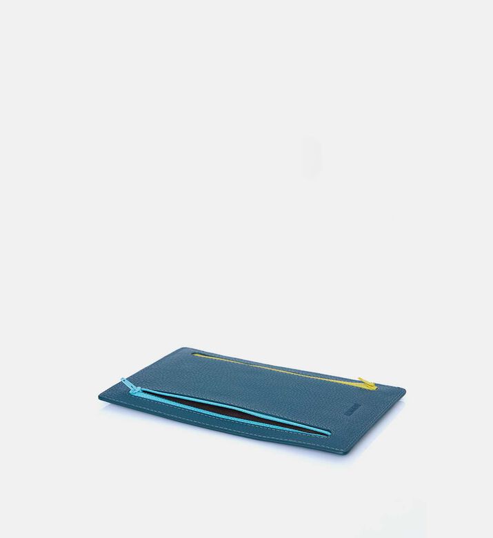 حامل بطاقات جلد بسحابين بلونين متباينين