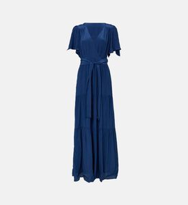 Natalia Tie-waist V-neck Maxi Dress