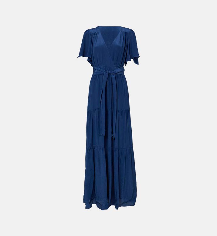 Natalia Tie-waist V-neck Maxi Dress