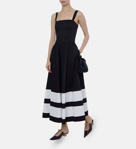 Striped Wide Straps Midi Dress Striped Wide Straps Midi Dress