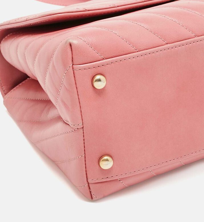 Chanel Chanel Chevron Leather Small Coco Top Handle Bag Preowned, Packshot View Chanel Chanel Chevron Leather Small Coco Top Handle Bag Preowned, Packshot View