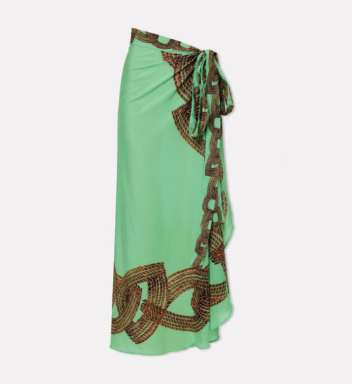 Karla Vivian Wrap Watercolor-print Skirt, Packshot View