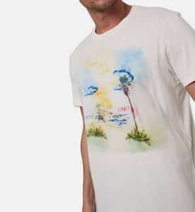 Marant Homme Summer-print Straight-cut T-shirt, Model View