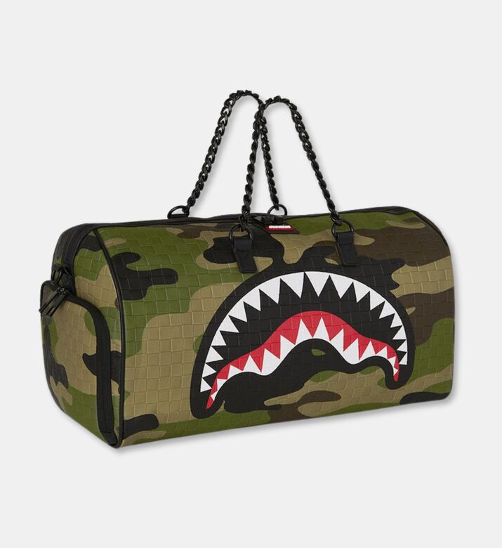Sprayground Woodland Camo Checkered Duffle Bag, Packshot View