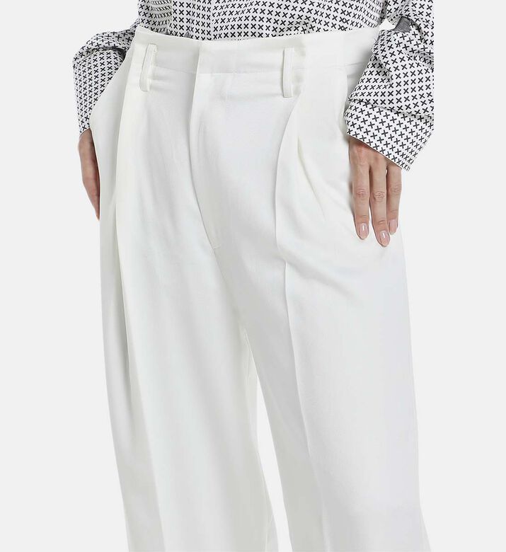 Silk Waist Fold Trousers