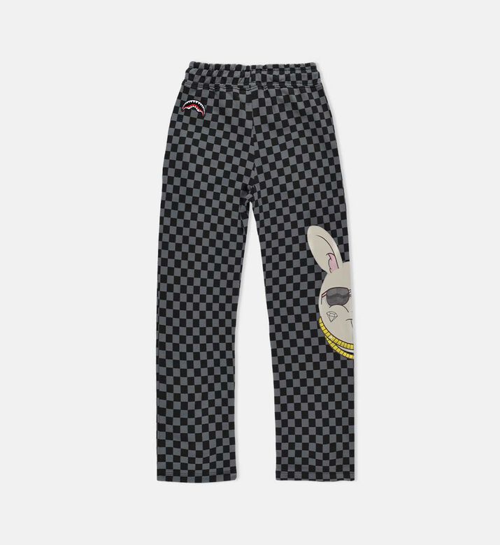 بنطال سبلاتر باني بنقشة مربعات