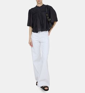 بلوزة ديستني قطن فوال مكشكشة