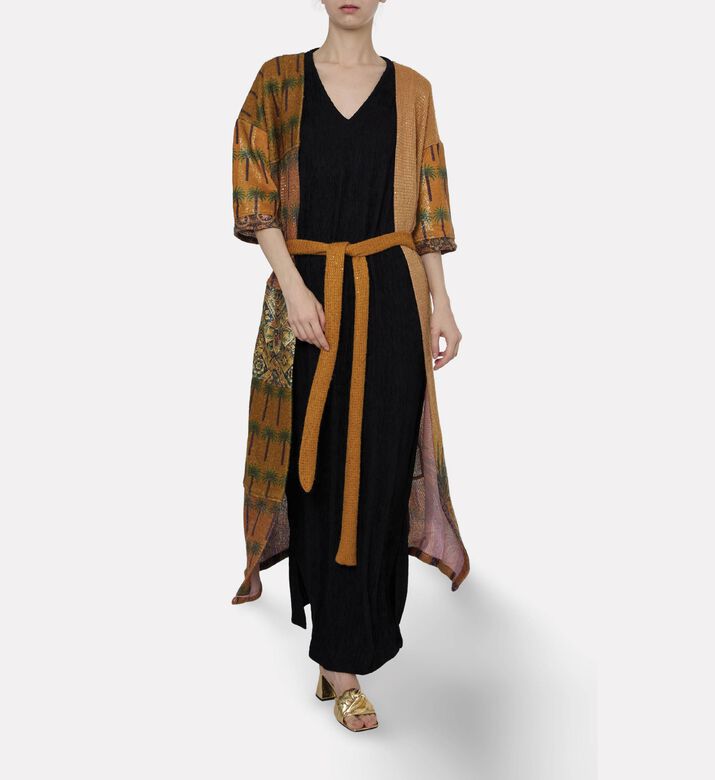Dalia Al Azem Vintage Tropical Wrap Abaya, Model View