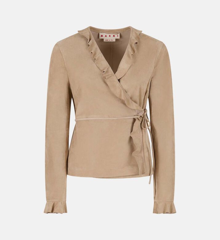 Ruffle-detail Long-sleeve Jacket