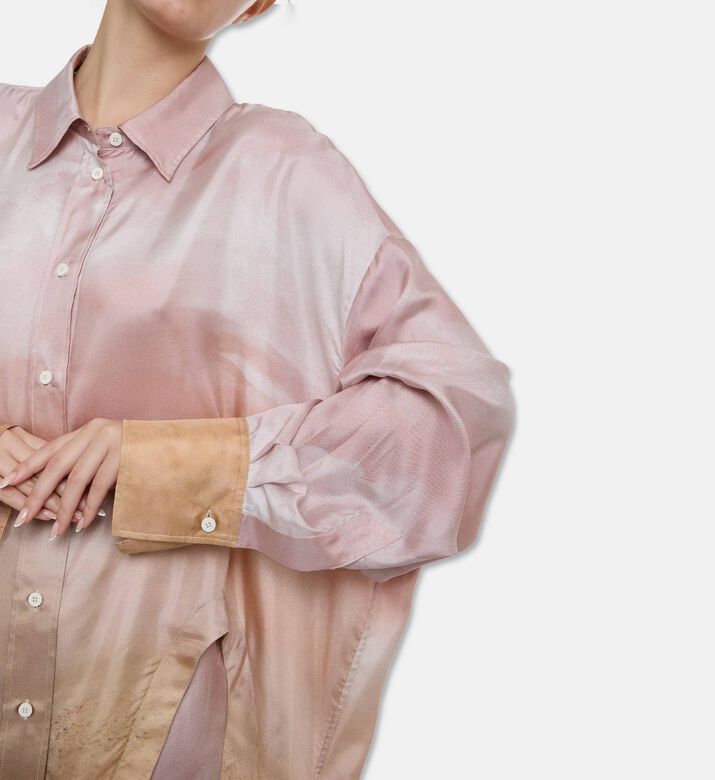 The Attico Multicolor Abstract-print Button-up Shirt, Model View