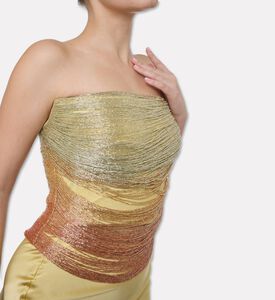 Cult Gaia Pandora Layered Beaded Top, Model View