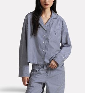 Polo by Ralph Lauren Stripe Pattern Button Closure Pajama Set, Model View