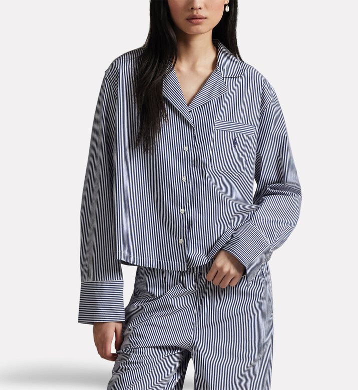 Polo by Ralph Lauren Stripe Pattern Button Closure Pajama Set, Model View