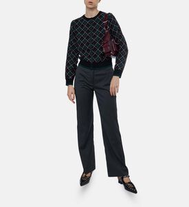 The Kooples Pinstripe Flared Trousers, Model View