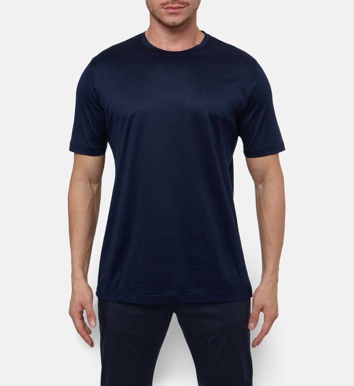 Corneliani Cotton Jersey T-shirt, Navy, 56, Model View