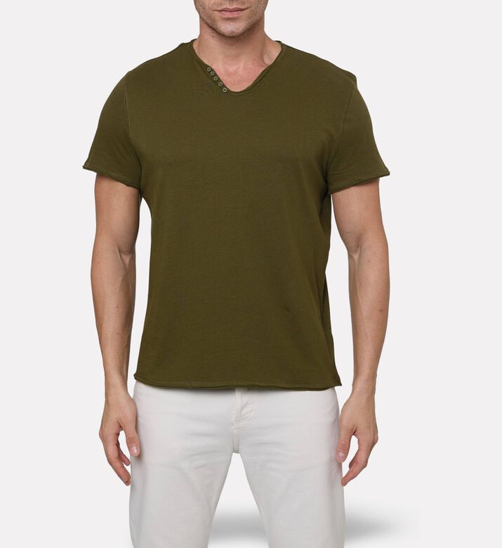 Zadig et Voltaire Monastir Button-placket T-shirt, Model View