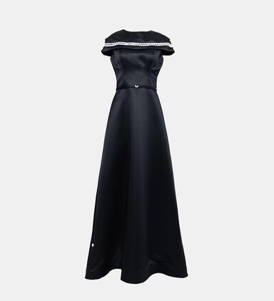 Satin Stone-embroidery Gown