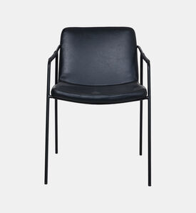 Dan Form Boto Leather Dining Armchair, Black, Packshot View