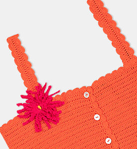 بلوزة بدون أكمام كروشيه للبنات الصغيرات