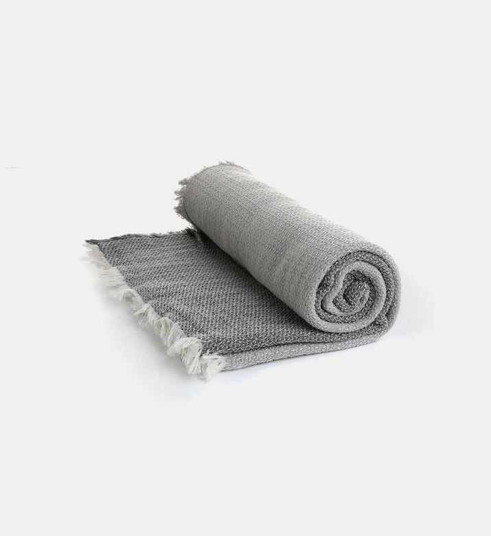Home Deco and More Carpi Wool Cotton Blend Throw, Grey, Packshot View