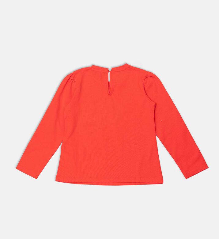 Teddy Bear-print Puffy Long-sleeve Regular-fit Blouse