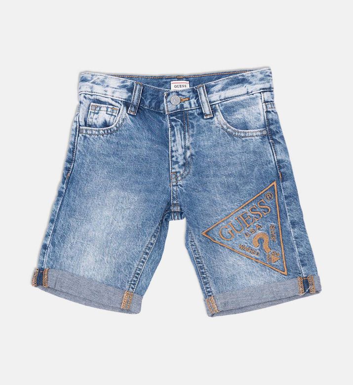 Logo-embroidery Regular-fit Denim Shorts
