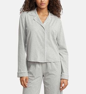 Polo by Ralph Lauren White Piping Long-sleeve Shirt Pajama Set, Model View