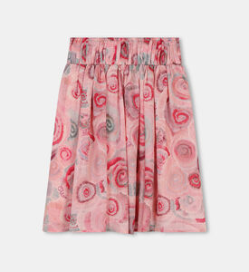 تنورة صوف بارز الملمس بطبعة حلزونية