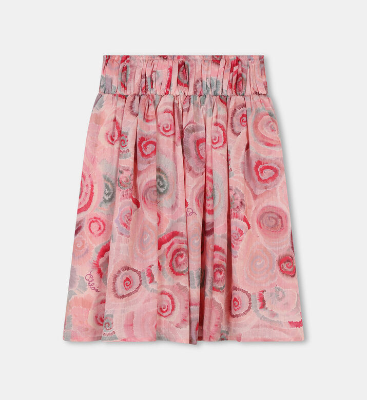 تنورة صوف بارز الملمس بطبعة حلزونية