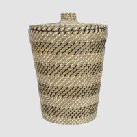 Grass Round Lidded Basket - 45 Cm