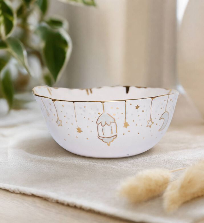 Noorena Moon Motif Decorative Tray, Model View