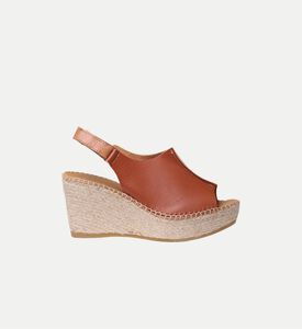 Toni Pons Lugano-p Leather Platform High-wedge Espadrille, Terracotta, Eu-38, Packshot View