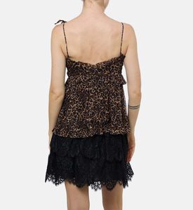 The Kooples Sheer Leopard-print Peplum Camisole, Model View