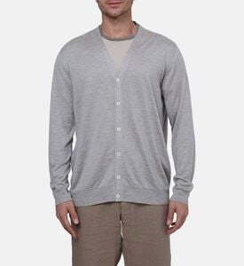 كارديغان كتان حرير بياقة بشكل في