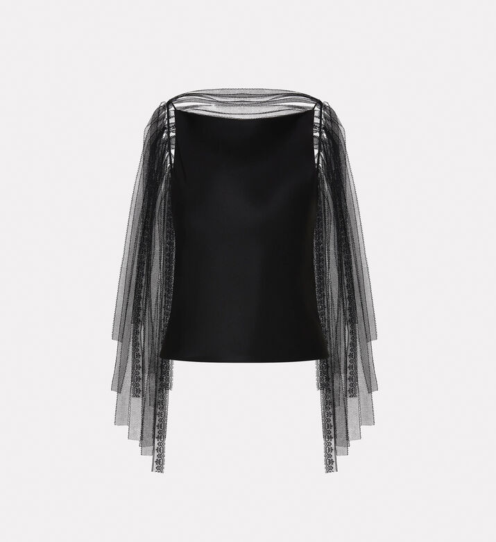 Christopher Esber Sleeveless Satin Top, Black, 10, Packshot View