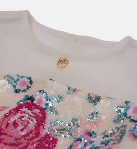 فستان بدون أكمام مزين بترتر بشكل أزهار