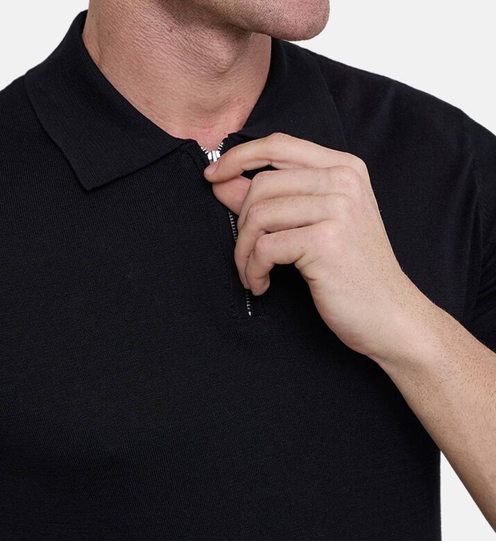 Zipped Knitted Polo