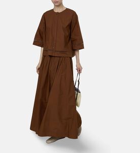 Forte-Forte Cotton Poplin A-line Long Skirt, Model View