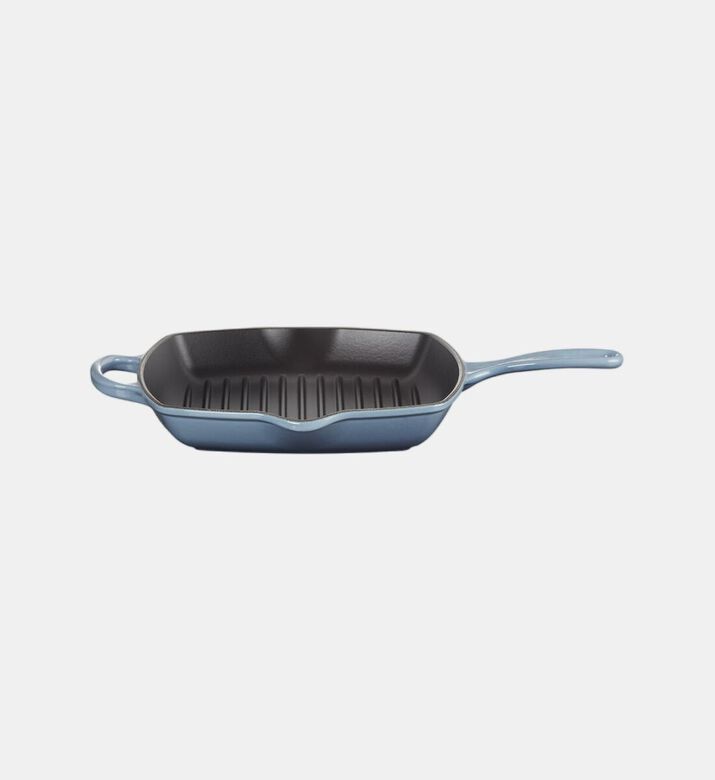 Le Creuset Grillit Cast Iron Square Skillet, Blue, 26-cm, Packshot View