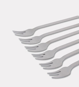 Mepra Gift Box Cake Fork S6p, Silver, 18x14x3-cm, Packshot View