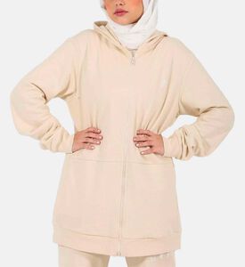 هودي فضفاض بطبعة شعار على الظهر للجنسين