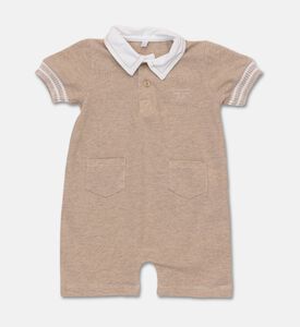 My First Collection Cotton Short-sleeve Polo Rompersuit, Packshot View