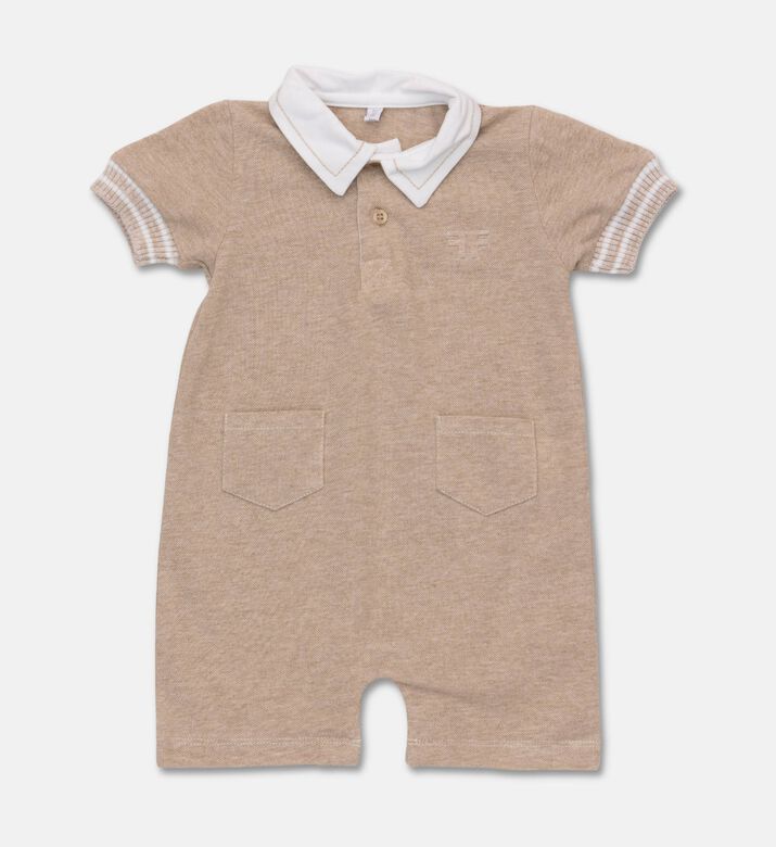 My First Collection Cotton Short-sleeve Polo Rompersuit, Packshot View