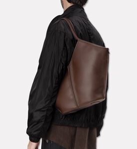 Hereu Calella Distressed Calf Leather Tote Bag, Dark-brown, Packshot View