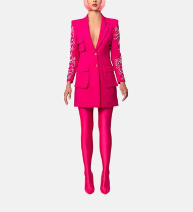 Nizar Qabbani Arabic Calligraphy Blazer Dress