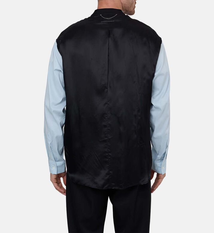 قميص بوبلين فضفاض بأكمام متباينة