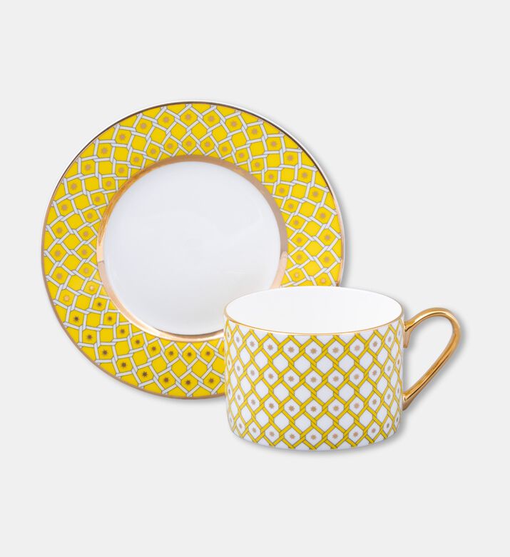 Imperial Cup With Saucer Star, Yellow, Packshot View