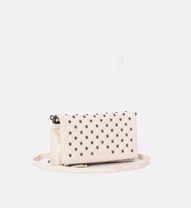 The Kooples All-over Skull Studs Quilted Crossbody Bag, Cream, Packshot View