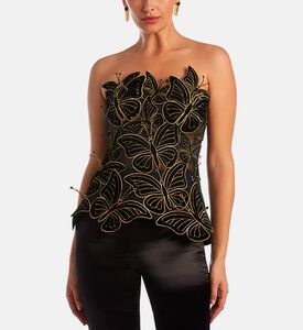 كورسيه بتطريزات فراشات لامعة