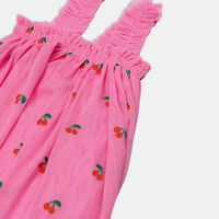 Embroidered Sleeveless Flared Dress